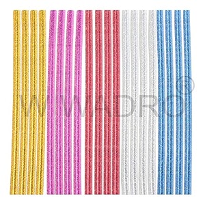 hot melt glitter coloured sparkle glue sticks assorted for glue gun 20 pieces multi-colour 7mm diameter