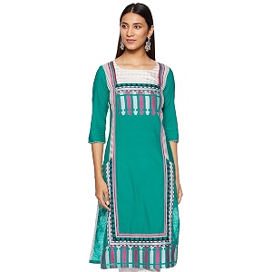 W for Woman Linen Womens Straight Kurta