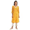 W for Woman Marigold Yellow Floral Printed
