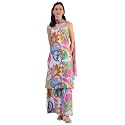 W for Woman Orange Abstract Printed Tiered