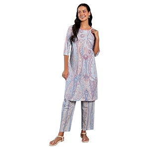 W for Woman Paisley Knee Length Cotton