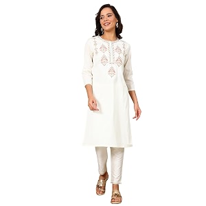 W for Woman Womens Rayon Solid Regular