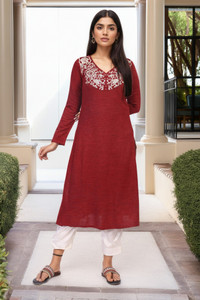 W Women Embroidered A-line Kurta
