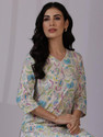 W Women Floral Print Straight Kurta