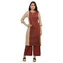 W Women Red Geometric Print Viscose Kurta