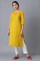 W Women Solid Straight Kurta