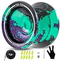 W07 yoyo Responsive Professional Unresponsive Yo yo for Adults Pro Metal Trick Yo-yo with YoYo Bearing Kit 10 Strings, Case &amp; Gloves
