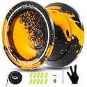 W07 Yoyo Responsive Yoyo for Beginners,Professional Unresponsive Yoyos for Adults Pro Metal Trick Yo-yo with Yo Yo Bearing Kit 10 Strings, Case &amp; Gloves-Black Gold