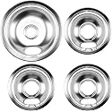 W10196405 Range 8 Inch Drip Bowl &W10196406 Range 6 Inch Drip Bowl(3 Pack) Chrome Plated for Electric Surface Burner by Cenipar