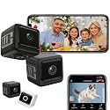 W11 Mini Wireless Security Camera, 1080p WiFi Hidden Cameras with Night Vision, App Control for Nanny/Camera Monitoring, Property Protection (Black*2)