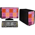 WACKY Computer Cover 3 in 1 DustProof Printed Combo For 18 Inch Desktop PC | Monitor, CPU and Keyboard Cover Set of 3