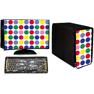 wacky computer cover full set 3 in 1 dustproof printed combo for 21 inch desktop pc  monitor cpu and keyboard cover set of 3