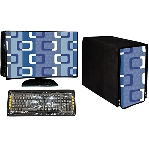 wacky computer cover full set 3 in 1 dustproof printed combo for 18 inch desktop pc  monitor cpu and keyboard cover set of 3
