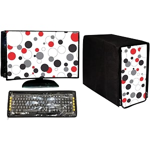 wacky computer cover full set 3 in 1 dustproof printed combo for 21 inch desktop pc  monitor cpu and keyboard cover set of 3