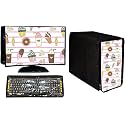 WACKY Computer Cover 3 in 1 DustProof Printed Combo For 21 Inch Desktop PC | Monitor, CPU and Keyboard Cover Set of 3