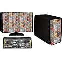 WACKY Computer Cover Full Set 3 in 1 DustProof Printed Combo For 21 Inch Desktop PC | Monitor, CPU and Keyboard Cover Set of 3