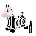 WADDLE Bouncy Hopper Inflatable Animal Hopping Plush, Indoor and Outdoor Toy for Toddlers and Kids, Pump Included, Boys and Girls Ages 2 Years and Up (Zebra)