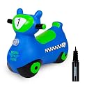 Waddle Bouncy Hopper Inflatable Hopping Animal Scooter, Indoors and Outdoor for Toddlers and Kids, Pump Included, Boys and Girls Ages 2 Years and Up (Blue Zoomer)