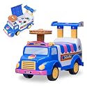 Waddle Ice Cream Toy Truck for Kids - Ride On Toddlers Toys 1-3, Playset Includes 4 Scoops Ice Cream, 4 Toppings, 2 Popsicles, 1 Bowl, 1 Cone, 1 Scoop, Indoor, Outdoor Toddler Toys, Up to 44 lbs.