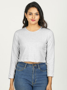 Wafaa Casual Solid Women White Top