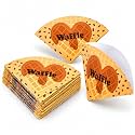 Waffle Cone Sleeve (100 Pieces) | Food Grade Paper Wrap for Waffles & Desserts | Printed Disposable Waffle Packaging Pouch (100, Heart Melted Theme)