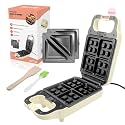 Waffle Maker Electric Sandwich Maker 2 in 1 with Non Stick Removable Plates