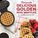 Waffle maker machine 3 in 1 waffle iron home appliances kitchen gift Easy to Clean, Non-Stick Surfaces, 4 Inch, Perfect for Breakfast,Dessert, Sandwich, Pan Cakes (Red)