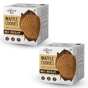 waffle mill waffle cookies  milk chocolate  1 box contains 5 cookies  each box 175gm  100 vegetarian and no added preservatives 350gm - pack of 2