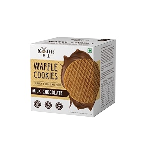 waffle mill waffle cookies  milk chocolate  1 box contains 5 cookies  each box 175gm  100 vegetarian and no added preservatives 175gm - pack of 1