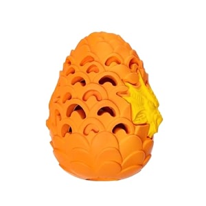 dragon egg dog chew toys for aggressive chewers - toughest dog toys for aggressive heavy chewers tough dog toys for medium large dogs 100 natural rubber  non-toxic large orange