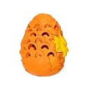 Dragon Egg Dog Chew Toys for Aggressive Chewers - Toughest Dog Toys for Aggressive Heavy Chewers, Tough Dog Toys for Medium Large Dogs 100% Natural Rubber | Non-Toxic (Large, Orange)