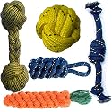 Dog Bite Toy + Dog Toys + Dog Chew Toys + Puppy Teething Toys + Rope Toys for Small to Medium Dogs + Dog Toy Pack (Pack of 5 (Dumbbell))