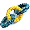 Dog Toys for Large Dogs – Durable Chew Rope Rings (3 Ring Set) – Interactive Tug & Play Toy for Puppies, Medium & Adult Dogs, Labrador, Yellow & Navy