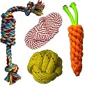 Dog Bite Toy + Dog Toys + Dog Chew Toys + Puppy Teething Toys + Rope Toys for Small to Medium Dogs + Dog Toy Pack - Pack of 4