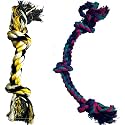 Cotton Dog Rope Toy for Aggressive Chewers, Tough Tug of War Large Dog Toys with Knots, Durable Cotton Rope Dog Chew Toy for Medium and Big Dogs - Washable