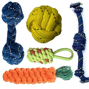 dog toys  dog chew toys  puppy teething toys  rope toys  dog toys for small to medium dog toys  dog toy pack pack of 5