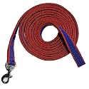 Soft Nylon Dog Training Lead Dog Leash Long Leash 10 Ft Long Leash for Dogs (0.7" Inch Thick x 10 Ft Long) - Red & Blue