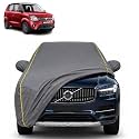 Wagon-R 100% Waterproof Car Cover | Dustproof Sun Protection Cover | Soft Cotton Lining | Triple Stitched | Mirror Pocket | Antenna Pocket | All Weather Body Cover (Grey with Yellow Piping)