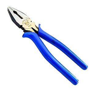 waico sturdy steel combination plier with anti-rust properties for gripping holding and cutting - 8 inch blue