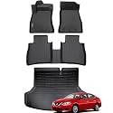 Wailtnb-Car Floor Mats &amp; Cargo Mat for Nissan Sentra 2014-2019 S/SV/SR All Weather Car Floor Mats for Sentra Durable Automotive Floor Liners Accessories Black 2019