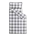 Wake In Cloud - Toddler Nap Mat with Pillow and Blanket, for Kids Boys Girls Ages 3 Plus in Kindergarten Daycare Preschool, Roll Up Sleeping Bag, Gingham Plaid Grid