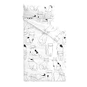 Wake In Cloud - Toddler Nap Mat with Pillow and Blanket, 100% Cotton Fabric, for Kids Boys Girls Ages 3 Plus in Daycare Kindergarten Preschool, Roll Up Sleeping Bag, Black White Cats, Standard