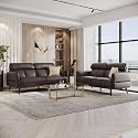 Wakefit 5 Seater Sofa Set Brown Wooden