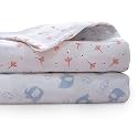 Wakefit Baby Swaddle Wrap | 100% Cotton Ultra Soft Printed Muslin Cloth Wrap for New Born Baby | Snuggle Wrap for Toddlers | Large (100x100 Cms) | Elepha &amp; Mimi | White - Set of 2