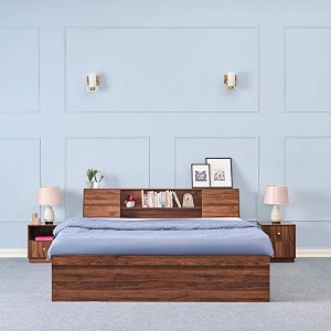 wakefit bed  1 yr warranty  bed queen size comes with storage box noise free density 680750 kgm termite amp borer resistant fits mattresses up to 8 inches orion 78 x 60 - columbian walnut