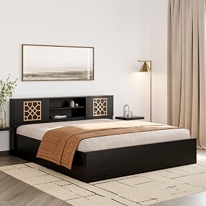 wakefit bed  1 yr warranty  king size bed comes with storage box noise-free density 680750 kgm termite amp borer resistant fits mattresses up to 8 inches algol 78 x 72 - wenge