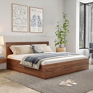 wakefit bed  1 yr warranty  king size bed comes with storage box noise-free density 680750 kgm termite amp borer resistant fits mattresses up to 8 inches taurus 78 x 72 - columbian walnut
