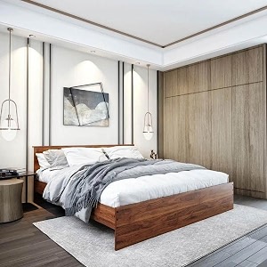 wakefit bed  1 yr warranty  king size bed non-storage sturdy construction density 680750 kgm termite amp borer resistant fits mattresses up to 8 inches taurus 78 x 72 - columbian walnut