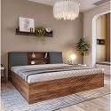 Wakefit Bed | 1 Yr Warranty | Bed Queen Size, Storage Box &amp; Foam-Cushioned Upholstery Headboard, Density: 680–750 kg/m³, Termite &amp; Borer Resistant, Fits Mattresses Up to 8 Inches (Orion 78 x 60 - CW)
