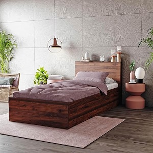 wakefit bed  1 yr warranty  single size bed comes with storage box noise-free density 680750 kgm termite amp borer resistant fits mattresses up to 8 inchestaurus 78 x 36 - columbian walnut